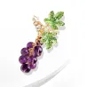 Glass lilla druer - krystall brosje