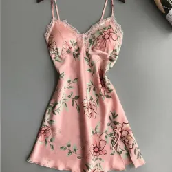 Sexy blomstret nattøyskjorte - minikjole