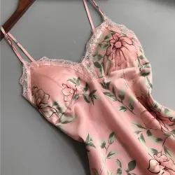 Sexy blomstret nattøyskjorte - minikjole