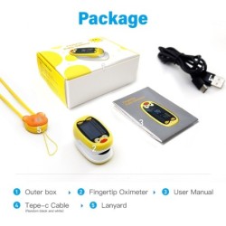YK K1 - pediatrisk fingeroksymeter - puls / blod oksygen / metningsmåler - for barn