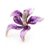 Purple orchid flower with crystals - broochBrooches