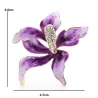Purple orchid flower with crystals - broochBrooches