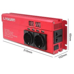 6000W - DC 12V/24V to AC 220V - LED display - car inverter - converter - charger - transformerInverters