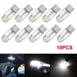 T10 - 3030 - 2SMD - 12V - LED - billyspære - hvit - 10 stk.