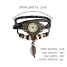 Vintage multi layer bracelet - with Quartz watch - beads / leafBracelets