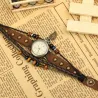 Vintage multi layer leather bracelet - with Quartz watch / beadsWatches