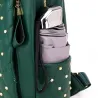 Leather backpack - with decorative studs - large capacityBackpacks