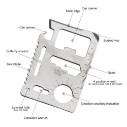 11 in 1 multifunction survival knife - credit card shapeSurvival tools