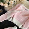 Strikket rutete sett - skjørt - vest - cardigan