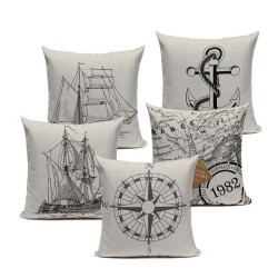 Vintage decorative pillowcase - ocean style - 45 cm * 45 cmCushion covers