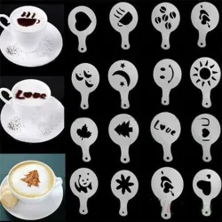 Sjablonger for kaffe - cappuccino - latte - maler - 16 stk