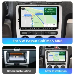Car radio - 2 Din - 9 inch - Android 10 - 8GB - 128GB - Bluetooth - GPS - carplay - for Volkswagen Golf 5 6 PassatDin 2