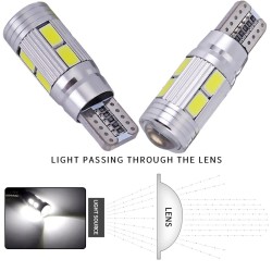 Car bulb - LED - T10 W5W - 10 SMD - 12V - 2 piecesT10