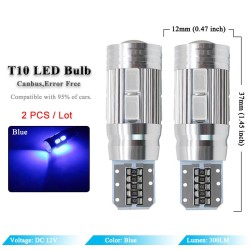 Car bulb - LED - T10 W5W - 10 SMD - 12V - 2 piecesT10