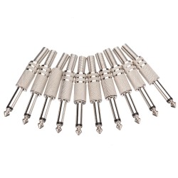 1/4" Mono audio jack metal - 6.35mm - 75 * 15mm - 10 piecesPlugs