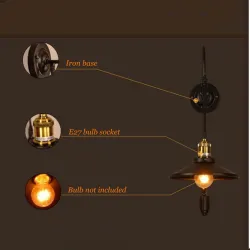 Retro iron wall lamp - adjustable lengthWall lights