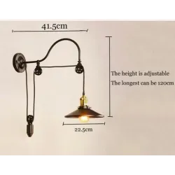 Retro iron wall lamp - adjustable lengthWall lights