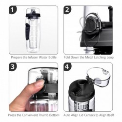 Vannflaske / fruktinfuser - BPA-fri - 800ml / 1000ml