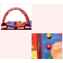 Leather backpack - with rivets - colorful rainbow colorsBackpacks