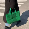 Trendy plush handbag - large capacityHandbags