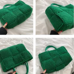 Trendy plush handbag - large capacityHandbags