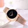 Elegant Quartz-klokke - mesh-rem i rustfritt stål - måne / stjerner