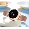 Elegant Quartz-klokke - mesh-rem i rustfritt stål - måne / stjerner