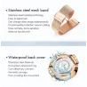 Elegant Quartz-klokke - mesh-rem i rustfritt stål - måne / stjerner