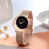 Elegant Quartz-klokke - mesh-rem i rustfritt stål - måne / stjerner
