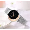 Elegant Quartz-klokke - mesh-rem i rustfritt stål - måne / stjerner