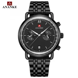 ANANKE - klassisk Quartz-klokke - vanntett - rustfritt stål