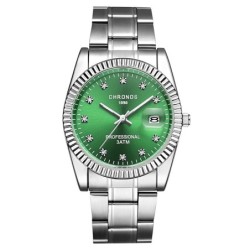 CHRONOS - stylish Quartz watch - with rhinestones - waterproof - stainless steelWatches