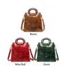Elegant leather shoulder bag - printed flowersHandbags