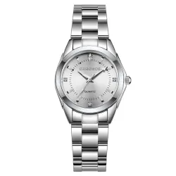 CHRONOS - luksuriøst sølv Quartz-klokke - rustfritt stål