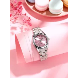 CHRONOS - luksuriøst sølv Quartz-klokke - rustfritt stål