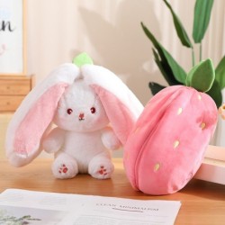 Plush white rabbit - pillow with zipper - toyCuddly toys