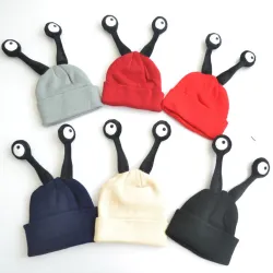 Warm knitted hat - funny long eyesHats & caps