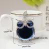 Blue crystal owl - keychainKeyrings