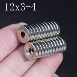 N35 - neodymmagnet - sterk rund skive - 12mm * 3mm - med 4mm hull