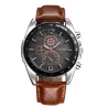 OUKESHI - elegant Quartz rustfritt stål klokke - lær armbånd
