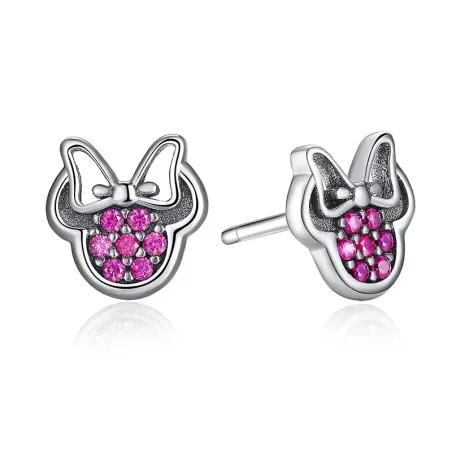 Bow / crystals - 925 sterling silver earringsEarrings