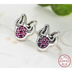 Sløyfe / krystaller - 925 sterling sølv øredobber