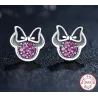 Sløyfe / krystaller - 925 sterling sølv øredobber