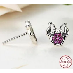 Sløyfe / krystaller - 925 sterling sølv øredobber