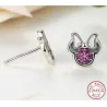 Sløyfe / krystaller - 925 sterling sølv øredobber