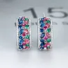 Elegant silver earrings - crystal flowersEarrings