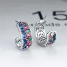 Elegant silver earrings - crystal flowersEarrings