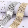 Elegant Quartz watch - wide crystal braceletWatches