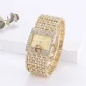 Elegant Quartz-klokke - bredt krystallarmbånd