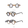 Små runde solbriller - flip linse - UV400